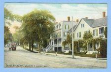 Buy CT Danbury West St Looking West Tree Lined Street Scene w/Trolley Tracks a~454