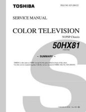 Buy TOSHIBA 50HX81 SUM Service Schematics by download #160025