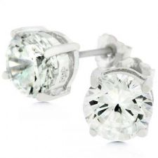 Buy Clear Silver Round Studs 6.25 Earrings