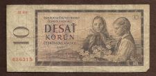 Buy Czechoslovakia, 10 Korun, 1960, P-88 (88b), Children Historic Eastern Bloc Note!