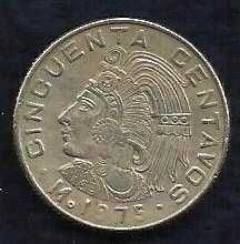 Buy Mexico Mexican 50 Centavos Cuauhtemoc Coin 1975