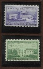 Buy National Capital Sesquicentennial 1800 Washington 1950, 3C Two (2) Varieties
