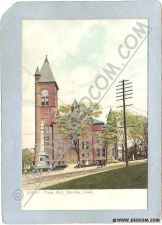 Buy CT Meriden Postcard Town Hall Street Scene w/Horse & Wagon ct_box3~1297