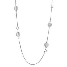 Buy Linked Circle Necklace With Round Cut Peridot Cz Linked With Silver Circle Charm