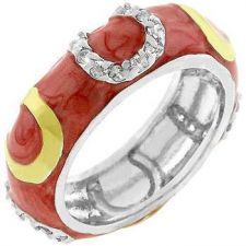 Buy Pink Enamel Horseshoe Ring (size: 10)