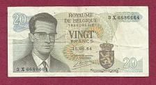 Buy BELGIUM 20 Francs 1964 Banknote 3X6686664 - King Baudouin, Atomium Complex