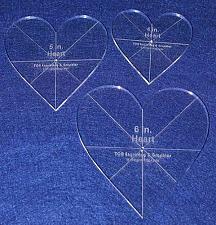 Buy Heart Template 3 Piece Set. 4",5",6" - Clear 1/4" Thick w/ guidelines