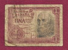 Buy SPAIN 1 Peseta 1953 Banknote A6137308 - MARQUIS SANTA CRUZ ALVARO DE BAZAN P-144