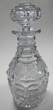 Buy Early Hand Cut glass decanter crosscut cut in pattern stopper Antique