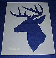 Buy Buck-Deer Head Stencil S-Mylar 14 Mil 17.5"H X 14"W - Painting /Crafts/ Template