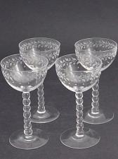 Buy 4 copper wheel etched stems glass Hand cut