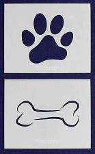 Buy 8 X 10 Inch Large Dog Bone Paw Print Stencils-2 Pieces