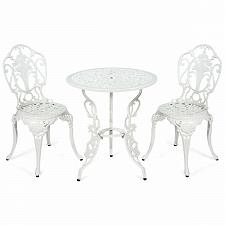 Buy 3 PCS Patio Table Chairs Furniture Bistro Set