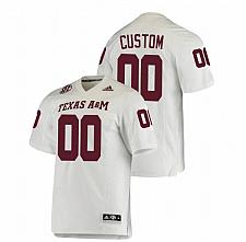 Buy Men Custom Texas A&M Aggies White NCAA College Football Stitched Jersey