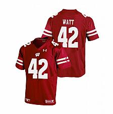 Buy Men T.J. Watt Wisconsin Badgers Red NCAA College Football Stitched Jersey