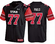 Buy Men Darrin Paulo Utah Utes Black NCAA College Football Stitched Jersey