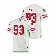 Buy Men Ndamukong Suh Nebraska Cornhuskers White NCAA College Football Stitched Jersey