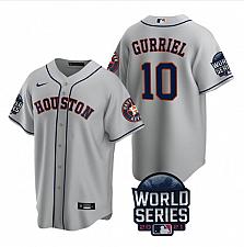 Buy Men Yuli Gurriel Houston Astros Gray Cool Base 2021 World Series Stitched Jersey