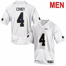 Buy Men #4 Te¡¯von Coney Notre Dame White 2021 NCAA Football Jersey