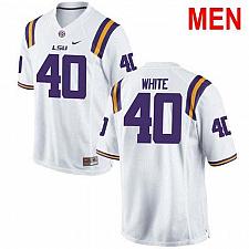 Buy Men Devin White LSU Tigers White 2021 NCAA Football Jersey