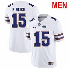 Buy Men #15 Eddy Pineiro Florida Gators White 2021 NCAA Football Jersey