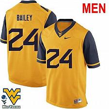 Buy Men #24 Hakeem Bailey West Virginia Gold 2021 NCAA Football Jersey