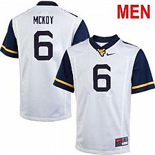 Buy Men #6 Kennedy McKoy West Virginia White 2021 NCAA Football Jersey