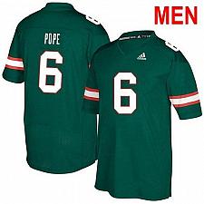 Buy Men #6 Mark Pope Miami Hurricanes Green 2021 NCAA Football Jersey