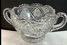Buy ABP cut glass ice tub Antique crystal 2 handles