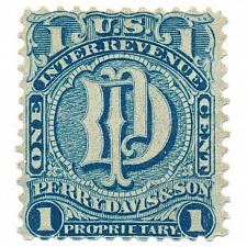 Buy U.S. Internal Revenue 1c RS75a Perry Davis & Son., 1c Blue