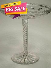 Buy Signed Signet Cut Glass compote air twist stem