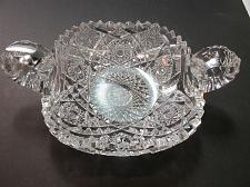 Buy American Brilliant Period hand Cut Glass 2 handled dish
