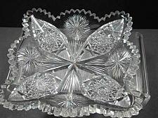 Buy ABP cut glass square low bowl American brilliant period 1886 -1915