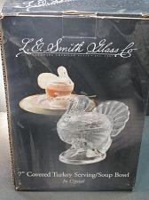 Buy L.E Smith Glass covered Turkey crystal soup bowl