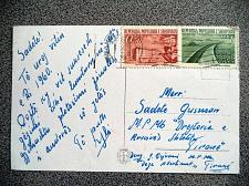 Buy Albania stamp 1953. Rebuilding the Country. Mi. 525, 526. Canceled in postcard.