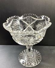 Buy American Brilliant Period Cut Glass compote, Antique W10.5