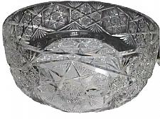 Buy American Brilliant Period Hand Cut Glass 12.5" bowl Antique
