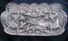 Buy ABP American Brilliant Period Cut Glass Rectangle tray Antique 14"