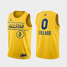 Buy Men's Blazers Damian Lillard Gold Western 2021 All Star Jersey