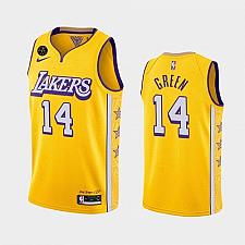 Buy Men's Lakers #14 Danny Green 2020 Yellow City Forever Kobe Jersey