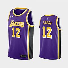 Buy Men's Lakers #12 Devontae Cacok 2020 Purple Statement Jersey