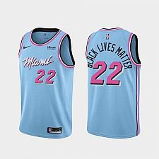 Buy Men's Heat #22 Jimmy Butler BLM Black Lives Matter 2020 Blue Jersey