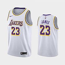 Buy Men's Los Angeles Lakers #23 LeBron James White Association Jersey