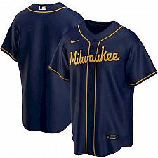 Buy Men's Milwaukee Brewers Navy Alternate Replica Team Jersey