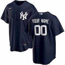 Buy Men's New York Yankees Navy Alternate Replica Custom Jersey