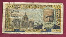 Buy FRANCE 500 Francs 1954 P133 Banknote 0112047645 - Victor Hugo