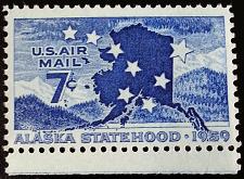 Buy 1959 7c U.S. Air Mail, Alaska Statehood Scott C53 Mint F/VF NH