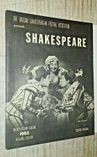 Buy THE OREGON SHAKESPEARE FESTIVAL 1962 PROGRAM Ashland OR RENAISSANCE FESTIVAL