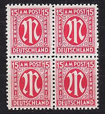 Buy GERMANY Alliiert AmBri [1945] MiNr 0008 ( **/mnh ) [01] 4er