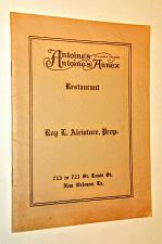 Buy ANTOINE'S ANNEX RESTAURANT 1921 ST. LOUIS ST NEW ORLEANS SOUVENIR BOOKLET